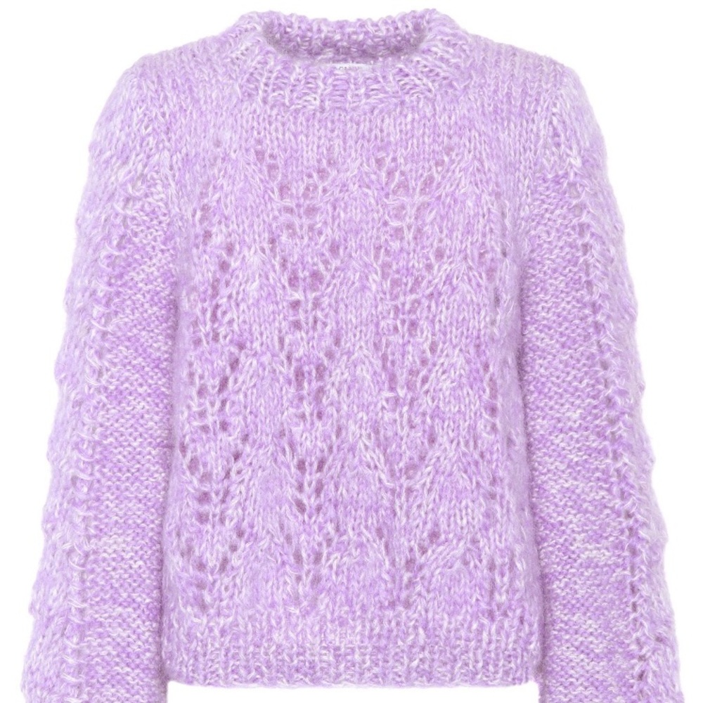 Ganni Julliard mohair sweater in pastel lilac